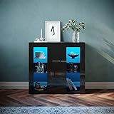 SONNI Sideboard, Küchenschrank, mit LED Beleuchtung(12 Farben können...