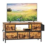 Dripex TV Schrank Lowboard für Fernseher bis zu 43 Zoll mit 5...