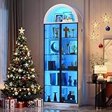 FREDEES Vitrine mit Türen und verstellbaren Einlegeböden, 76' hohe...