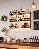 Weinregal Wand aus Metall 100 cm 3-stöckiges Modernes Wandregal mit...