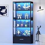 Lamtor Glasvitrine mit RGB-LED Stehend für Wohnzimmer – 4...