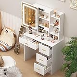 Vescence Schminktisch mit Beleuchtung Klein, Schminken Tisch mit...