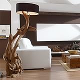 Standlampe Holz Teak RIAZ XL 200cm | Lampe aus Wurzelholz in...