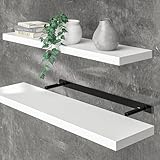 Casaria® Wandregal Weiß mit Halterung 50-110cm Schwebend 15kg...