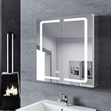 SONNI Spiegelschrank Bad mit Beleuchtung 65 cm breit doppeltürig...