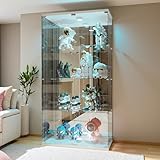 DAHUEN Glasvitrine Stehend, Standvitrine mit Schloss und...