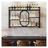 BMWJYLPM Weinregal mit LED-Beleuchtung und wandmontiertem Regal zur...