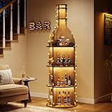 Tribesigns Weinregal, 190 cm Industrielles Rundes Weinschrank mit...