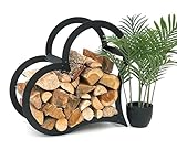 DanDiBo Kaminholzregal Innen Metall Schwarz Stehend Herz 52 cm...