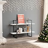 HETFTJN Bücherregal Weiß 100x30x70 cm aus Holzwerkstoff mit Metall...