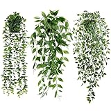 EPULLWUP 3 Stück Künstliche Hängepflanzen mit Töpfen, Künstliche...