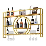 UEV Wand-Weinregal Mit LED-Beleuchtung 140cm Gold