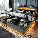 Polsterbett 180x200 Doppelbett, Stauraum-Kopfteil mit USB- und...