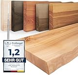 LAMO Manufaktur Wandregal Holz Baumkante | Regal Farbe: Natur |...