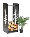 DanDiBo Kaminholzregal Innen Metall Schwarz 100 cm Kaminholzständer...