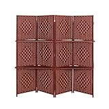 Generisch Raumteiler mit Regalen Holz 7x7 ft, 4-Panel Faltbarer...