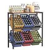 SONGMICS Getränkekistenregal, 2 Ebenen, für 6 Kisten,...