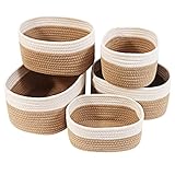 Lannvan Aufbewahrungskorb 5er Set aus Baumwolle,Körbe Korb Geflochten...