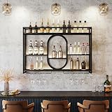 Zanefoo Wandweinregal Metall Mit LED-Beleuchtung & Modulare...