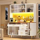 muenfly Hochschrank fürs Wohnzimmer, LED-Beleuchtung,...