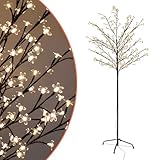 Spetebo Kirschblüten Baum für Außen mit 180 LED Blüten - H 180 cm...