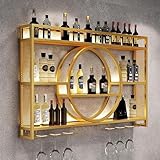 Modernes Metall Weinregal Wand, Bar Regale Wand Mit LED-Beleuchtung,...