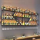 DRFGNF Modernes Weinregal aus Metall mit LED-Beleuchtung, 3-stufige...