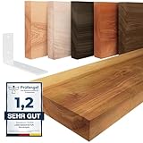 LAMO Manufaktur Wandregal Holz Gerade | Regal Farbe: Rustikal | mit...