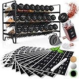 Havenhaus Gewürzregal Set Schwarz | Stehend oder Wandmontage | 24...