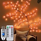 Ninonly Lichterkette Kirschblüten Zweige, 1.2m 48 LED Wand...