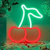 Kirsche Neonlichter Cherry Neon Light Sign LED Neon Lampenschild USB...