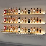 DRFGNF Modernes Weinregal mit LED-Beleuchtung und 3-stufigen...