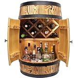 weeco Fassbar mit Tür + Weinregal + LED. 80x50cm. Eichenfarbe im...