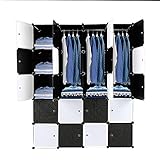 Bonnlo Kleiderschrank aus Kunststoff, DIY Regalsystem, Tragbarer...
