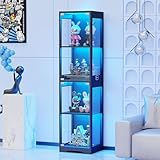 BROTTAR Glasvitrine mit Dreifarbig LED Beleuchtung und Glastüren,...