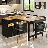 Kebnor Ausziehbarer Bartisch mit LED-Beleuchtung und 360°...