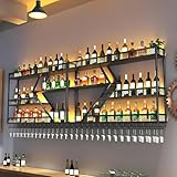 Zanefoo Wandweinregal Metall Mit LED-Beleuchtung & Modulare...