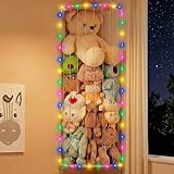 SUNMON Kuscheltier Aufbewahrung Wandregal mit LED-licht, Stofftier...