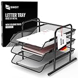 SMOY® Ablagefächer stapelbar Schwarz aus Metall Briefablage A4 für...