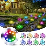 Qedertek 8 Stück Solar Bodenleuchten Aussen Garten - 8 LED...