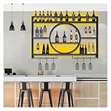 ACLips Weinregal mit LED-Beleuchtung, Wandmontierter Glashalter,...