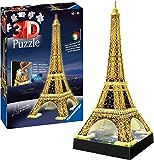 Ravensburger 3D Puzzle Eiffelturm in Paris bei Nacht 12579 - leuchtet...