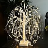 PETE MICI 96 LED-Weidenbaum-Lichter, 61 cm, künstlicher weißer Baum,...
