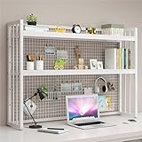 FPIGSHS Computer-Schreibtisch-Bücherregal, 2 -Ebenen Schreibtisch...