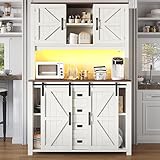 Ligterra Hochschrank, Buffetschrank, Küchenschrank, Standvitrine mit...