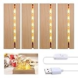 YWNYT 4 Stück LED Lichter Display Basis, Warme Farbe Rechteckig...