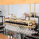 Weinregal für die Decke, 30-60 cm höhenverstellbar, LED-Beleuchtung,...