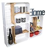 Kistenkolli Altes Land flaches Obstkistenregal Traute weiss mit...