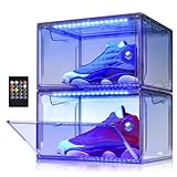 Oltraman LED Schuhboxen Stapelbar, 2er Set, Schuh-Organizer aus...