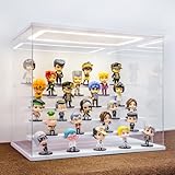 AZEYN Acryl Vitrine mit LED Beleuchtung, 3/4/5/6 Stufen Staubdicht...